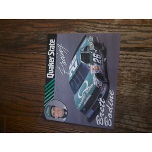 VTG 1990 Brett Bodine Quaker State Racing Driver Card NASCAR King Racing Buick